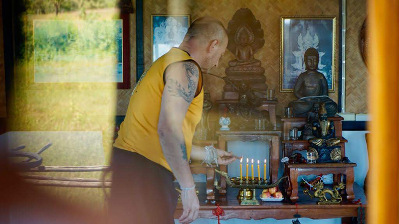 View of the inside of the Buddha house.