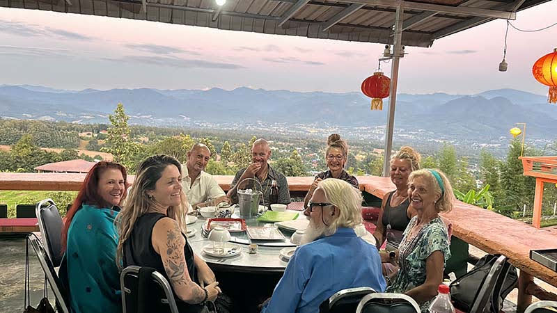 Group dinner at chinese village in pai