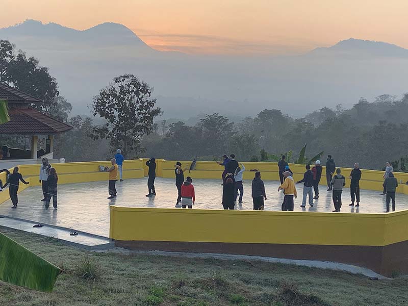 Chinese Qigong at Dawn on the Training Octagon