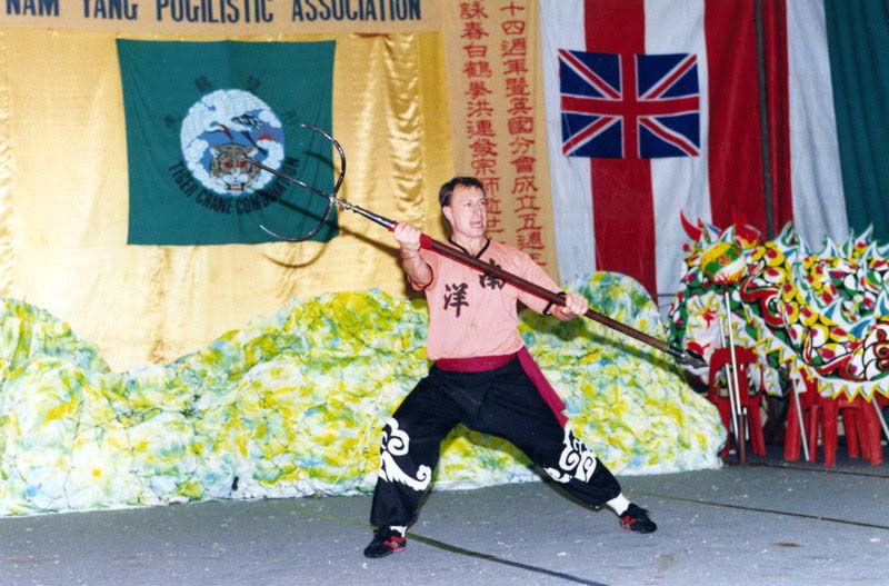 Master Iain demonstrating the Tiger Fork in Singapore