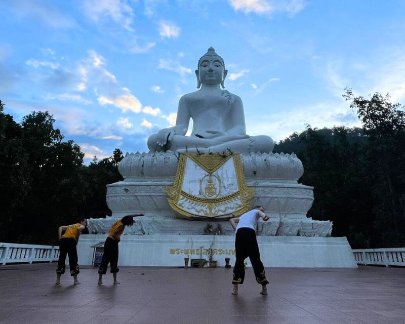 Qigong occuring at the Big White Buddha Statue in Pai, Thailand