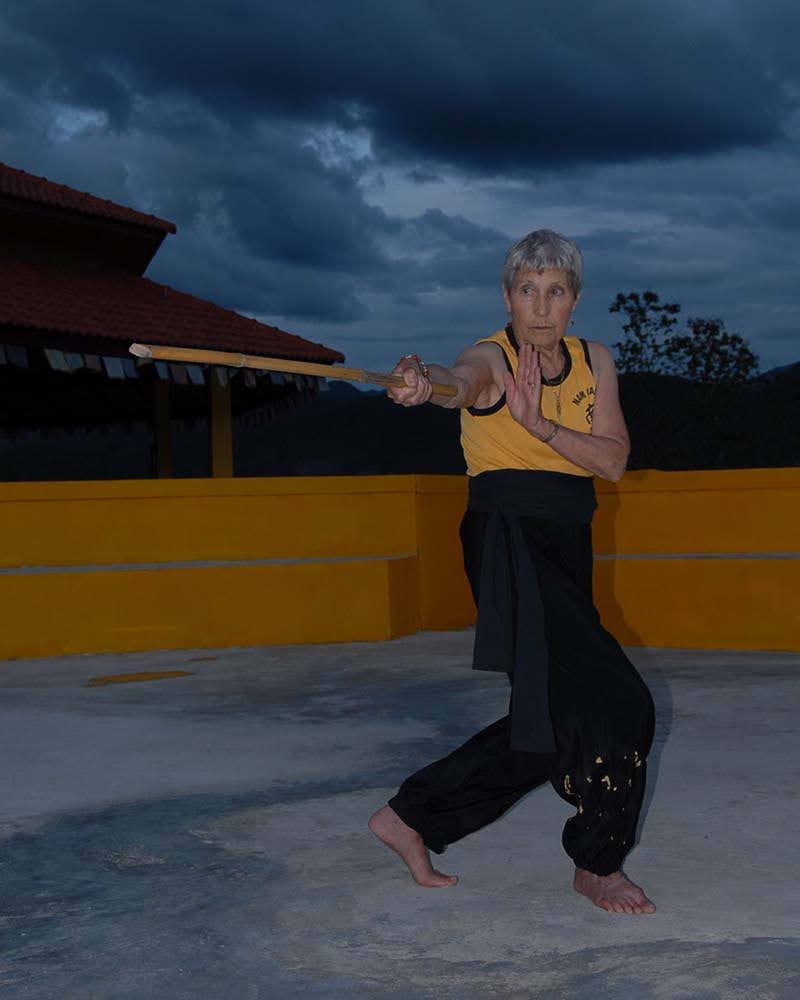 Sheila Iains Mother with the Shuang Yang Cane