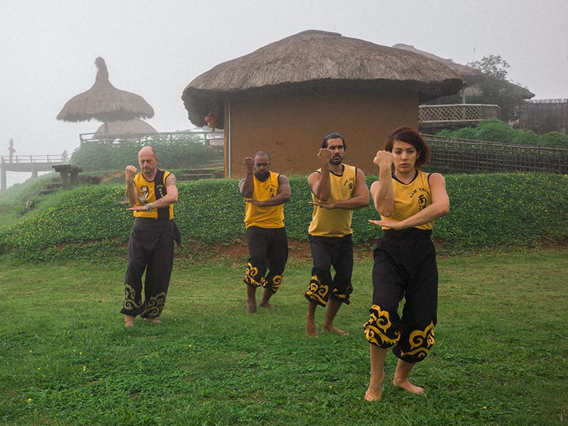 Master Iain Practicing the Shuang Yang with Students